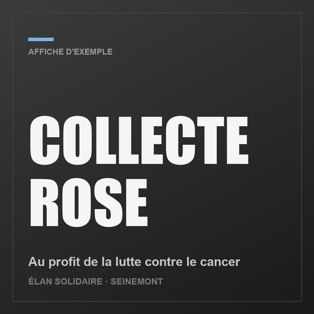 Collecte rose, au profit de la lutte contre le cancer